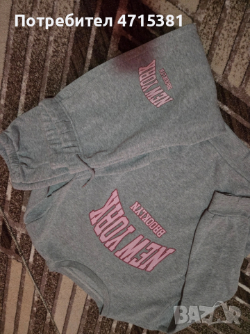 дамски комплект памучен панталон с блузка