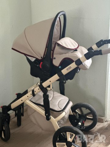 Детска количка Kuga 3 в 1 цвят бежов, снимка 8 - Детски колички - 42304123