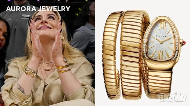 BVLGARI Serpenti Tubogas Snake Gold Diamonds Дамски Часовник, снимка 14 - Дамски - 53058199