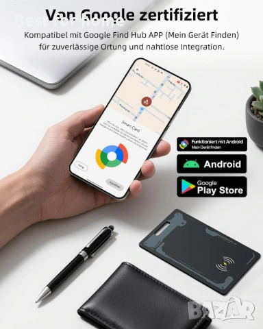 Тракер и ултратънка карта за проследяване на Android за Wallet Finder, снимка 3 - Друга електроника - 54070295