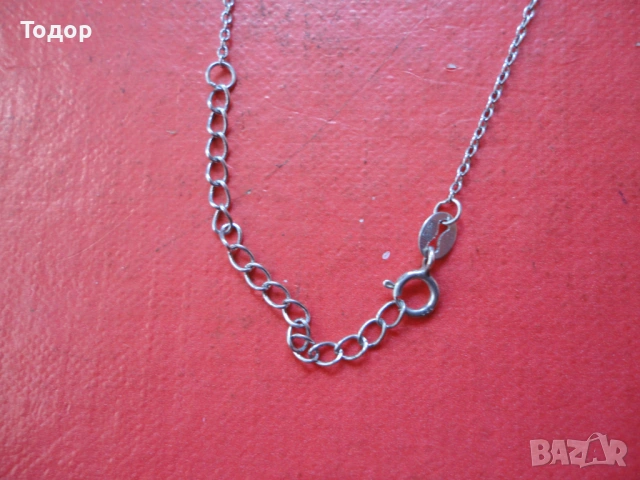 Сребърно колие верижка с камък 5 , снимка 3 - Колиета, медальони, синджири - 53305389