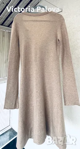 Зимна рокля модерен цвят светъл беж 100% кашмир, снимка 6 - Рокли - 48598505