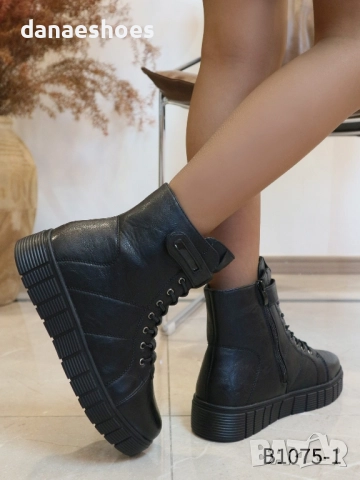 Дамски спортни боти в черно , снимка 5 - Дамски боти - 52075626