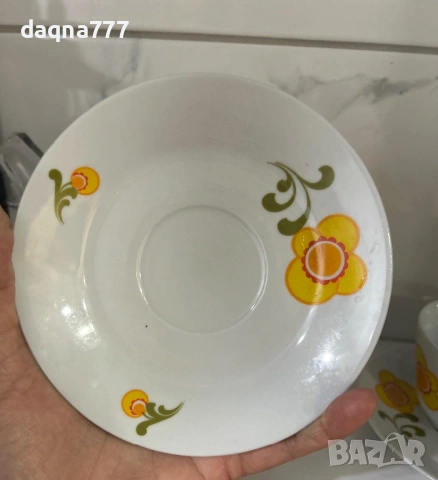 Сет от 2 чаши с чинийки от 70-те години ГДР, снимка 8 - Чаши - 54261641