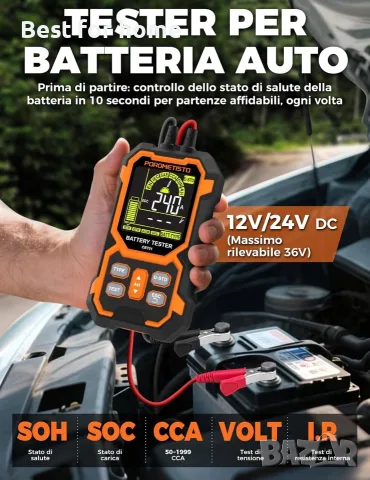 Професионален тестер за автомобилни акумулатори 12 V/24 V, 50-1999 CCA, снимка 4 - Други инструменти - 55874324