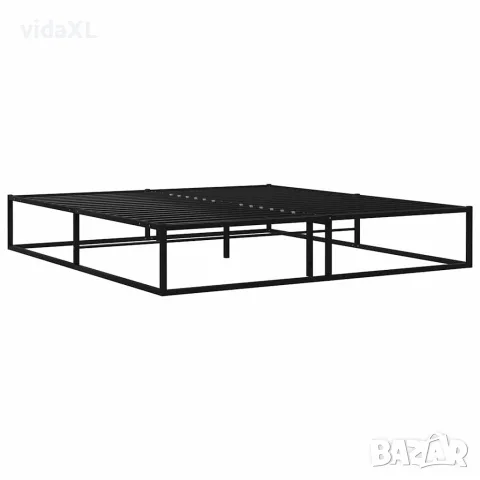 vidaXL Рамка за легло, черна, метал, 200x200 cм, снимка 2 - Спални и легла - 56146785
