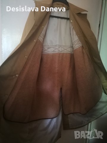 Ретро / Винтидж Мъжки бежов шлифер, размер XL, XXL, снимка 2 - Палта - 29203289