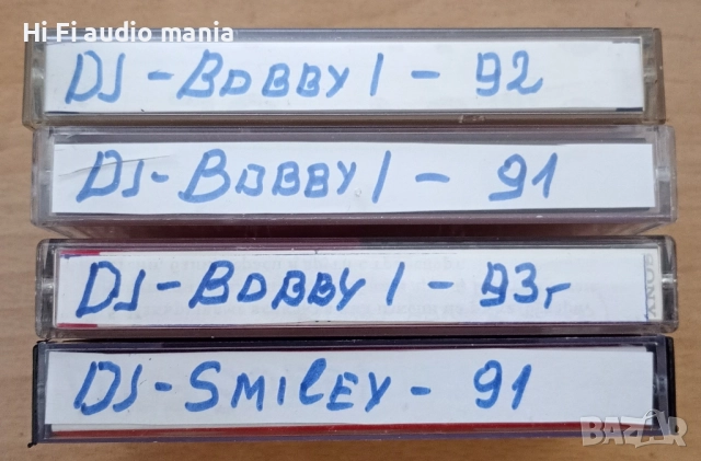 Продавам 4 броя аудио касети с DJ BOBBY I и DJ SMILEY 