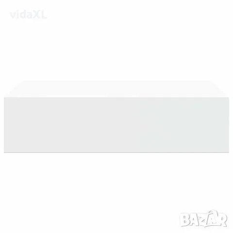 vidaXL Стенни рафтове с чекмеджета, 2 бр, бели, 40x23,5x10 см, МДФ, снимка 7 - Етажерки - 56146948