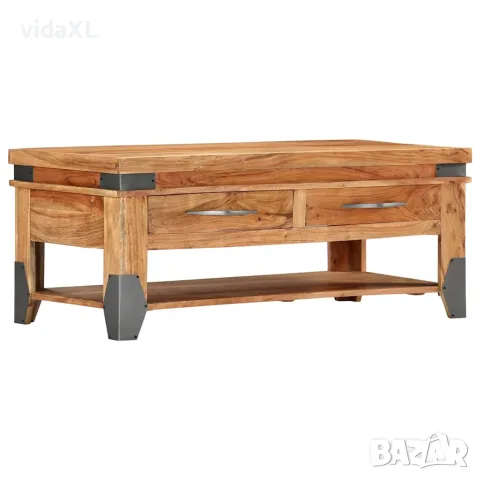 vidaXL Маса за кафе, 110x52x45 см, акациево дърво масив