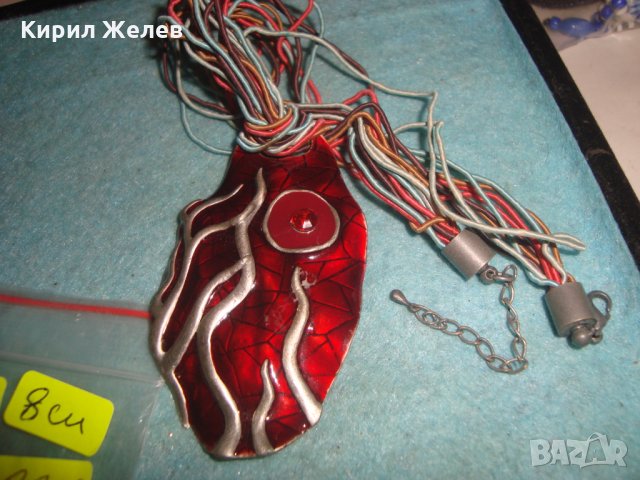 ГОЛЯМ ЕМАЙЛИРАН СРЕБРИСТ ФЕШЪН АРТ МЕДАЛЬОН 25517, снимка 12 - Колиета, медальони, синджири - 35518076