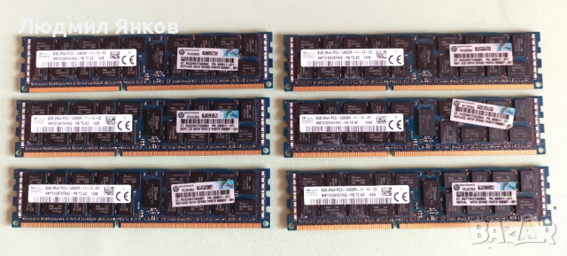 6×8GB DDR3 ECC REG Server RAM – SK Hynix /HP – Refurbished, тествани 🔥