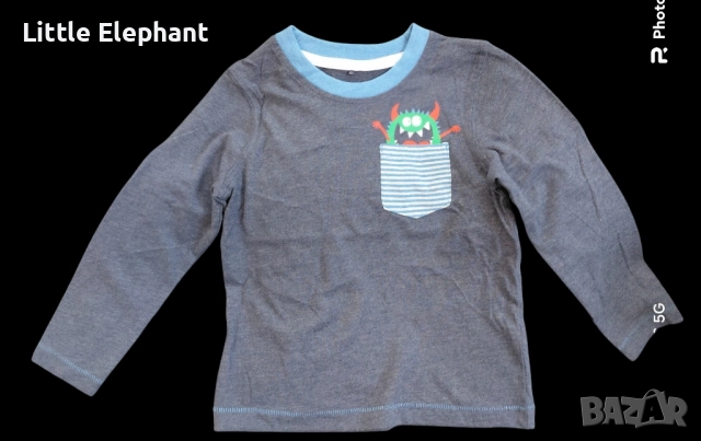 Блузка с дълъг ръкав чудовище в джобче за 18-24 мес момченце,Англия/нова