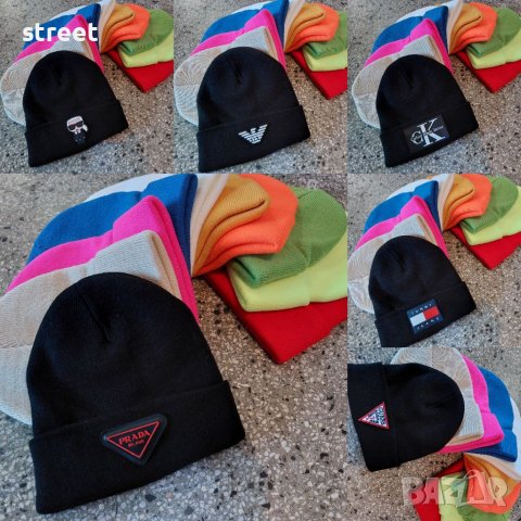 Guess hats унисекс плетени шапки гумирано Лого 