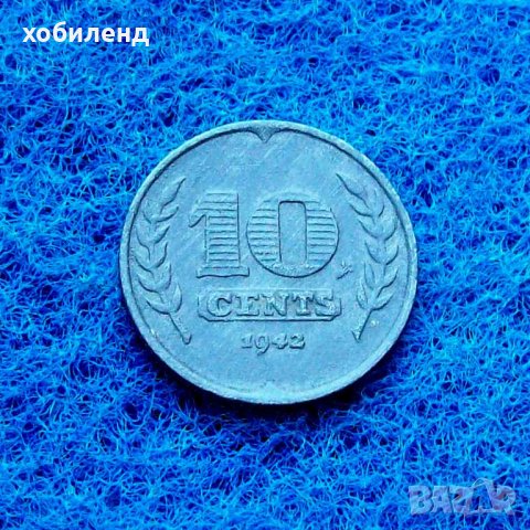 10 цента Холандия 1942-окупационни-РЕДКИ, снимка 1 - Нумизматика и бонистика - 32028534