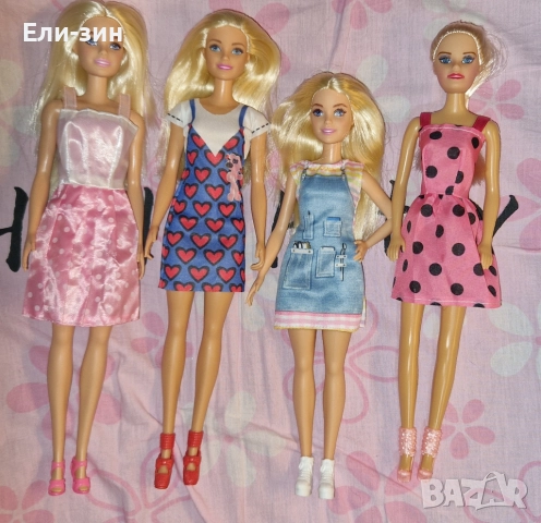 лот 4 нови кукли Барби с рокли и обувки