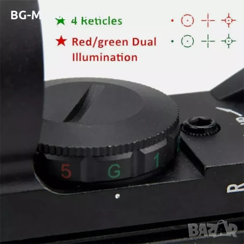 Тактически бързомерец мерник прицел с 4 фигури бързомер за въздушна пушка пистолет лов еърсофт, снимка 9 - Оборудване и аксесоари за оръжия - 51051662