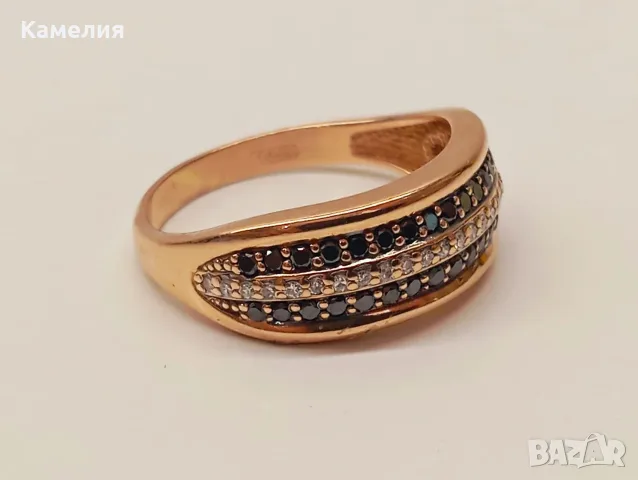 Руско злато. Пръстен с брилианти , снимка 9 - Пръстени - 55797947