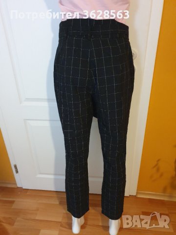 Черен дамски панталон на бели квадрати TALLY WEIJL, снимка 2 - Панталони - 42882671