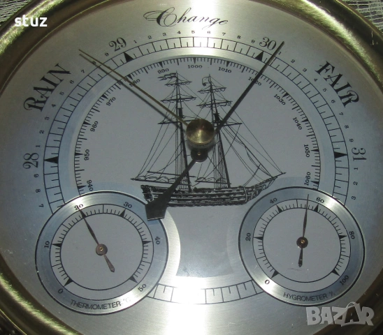 Голям троен уред за стена, барометър, влагомер и термометър, снимка 5 - Декорация за дома - 54149538