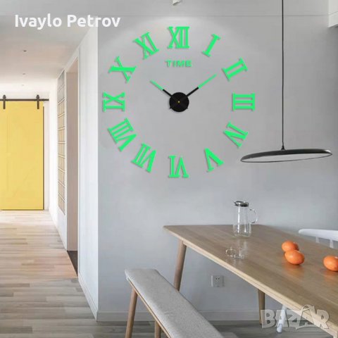 Луминисцентен стенен часовник римски/арабски цифри, снимка 5 - Стенни часовници - 38081235