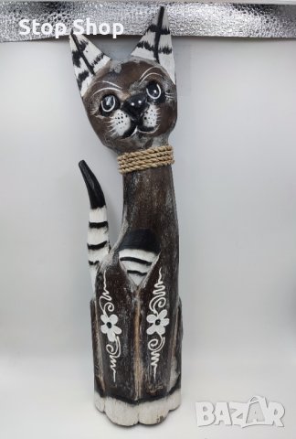 Котка дърворезба Индонезия , снимка 2 - Декорация за дома - 38125728
