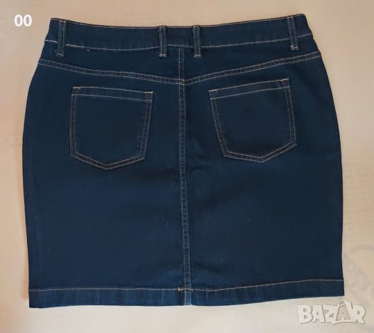 Дънкова тъмносиня пола, размер 42 (XL), снимка 2 - Поли - 42379685