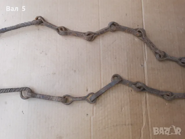 Стара верига за огнище от ковано желязо , здрава, снимка 3 - Антикварни и старинни предмети - 50327031