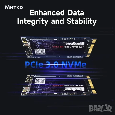 KingSpec 1TB NVME SSD M.2 B+M key 2242 PCIe for Laptop WWAN, снимка 3 - Твърди дискове - 55324014