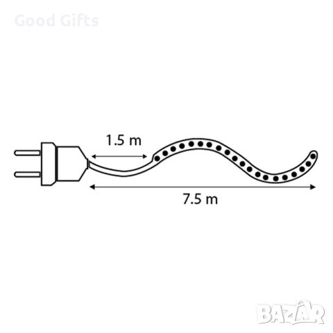 LED Светещ Коледен маркуч, 6м Студено бяло, снимка 4 - Лед осветление - 42743189