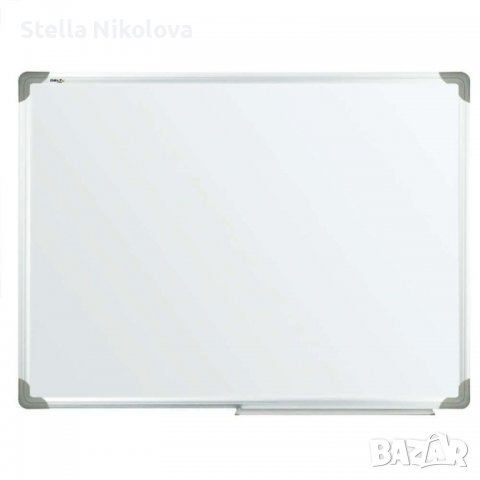 Бяла магнитна дъска 35х50см. с алуминиева рамка и поставка за маркери