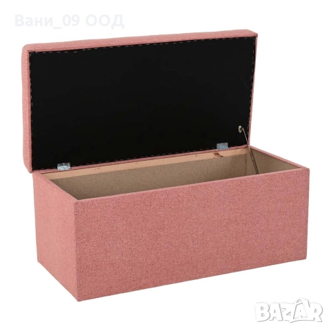 Розова табуретка с ракла за съхранение, снимка 2 - Дивани и мека мебел - 52834232