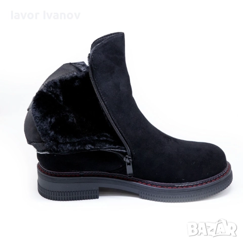 Дамски топли боти от велур - НИСКА ЦЕНА - ВИСОКА КАЧЕСТВО, снимка 4 - Дамски боти - 51641913