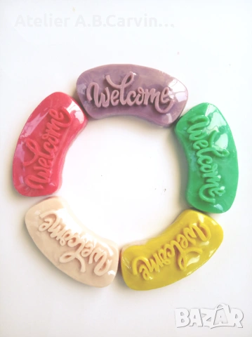 Ароматни глицеринови сапунчета с надпис „welcome“ 10 броя, снимка 2 - Декорация за дома - 54127122