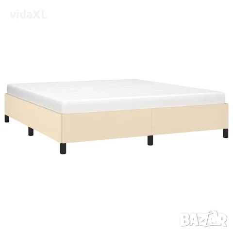 vidaXL Рамка за легло без матрак, кремава, 180x200 см, плат, снимка 3 - Спални и легла - 56147190