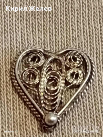 Винтидж бижу във формата на сърце филигранна изработка ювелирна изработка 52456, снимка 7 - Колиета, медальони, синджири - 52691722