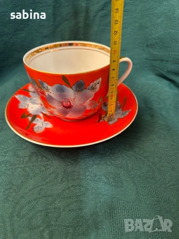 Руски порцелан-чаши за чай, мляко, компот на Барановски завод -Малва, снимка 4 - Антикварни и старинни предмети - 50717225