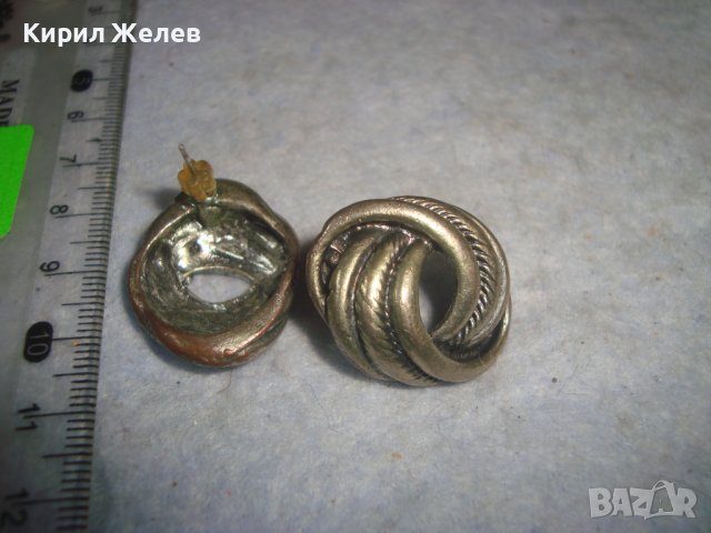 СТАРИ ПОСРЕБРЕНИ ЛАКИРАНИ РЕТРО - ВИНТИДЖ АРТ ДЕКО СТИЛ ОБЕЦИ 29491, снимка 6 - Обеци - 37787207