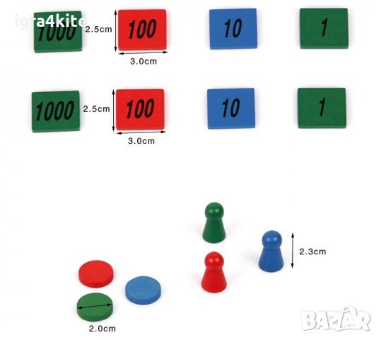 Дървен комплект Монтесори за ранно обучение математика в кутия , снимка 7 - Образователни игри - 34880431