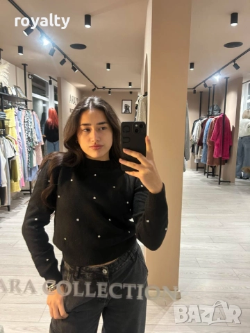 Черна Дамска Блуза , снимка 4 - Блузи с дълъг ръкав и пуловери - 52884961