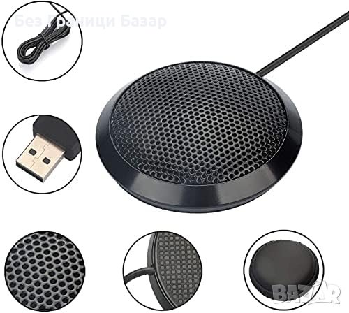 USB Нов Микрофон GABCHI: 360° Звук, Игри, Skype, Онлайн Срещи, снимка 2 - Микрофони - 44261938