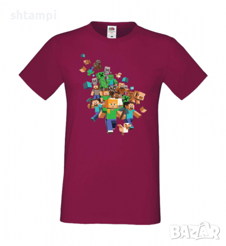 Мъжка тениска майнкрафт Minecraft 3,Minecraft,Игра,Забавление,подарък,Изненада,Рожден Ден., снимка 4 - Тениски - 36495038