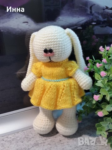 Плетена играчка Заек-БЕБИ, снимка 6 - Плюшени играчки - 29221643