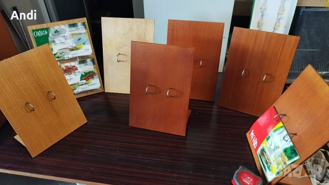 Меню дървена стойка - Дисплей за мхоголистово меню 23/34см, снимка 14 - Обзавеждане за заведение - 52958841