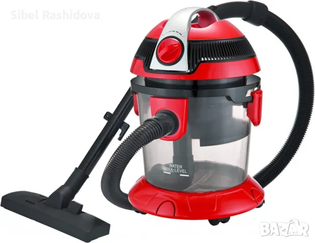 Прахосмукачка с воден филтър Voltz OV51001N, 800W-1000W, 10л., Червена/Сива, снимка 1 - Прахосмукачки - 48612913