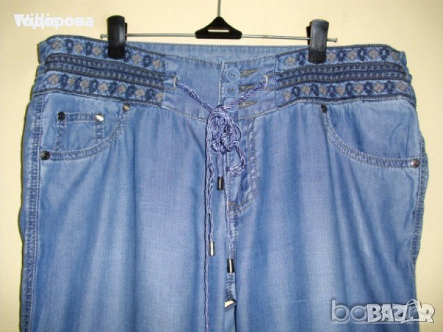 Дънкова туника с бродерия № М-Л, снимка 2 - Туники - 36825256