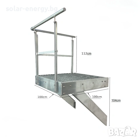 Метална площадка за стълби 100x100 см | Поцинкована | С или без парапети, снимка 3 - Други - 54236099