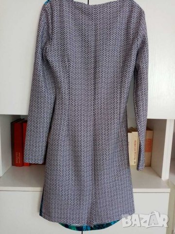 Рокля в синьозелено и сиво , снимка 5 - Рокли - 29841810