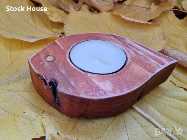 Свещник от три елемента във формата на листо, изработен ръчно , снимка 11 - Декорация за дома - 38451100