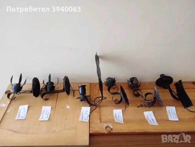 Стари стенни лампи от ковано желязо , снимка 11 - Антикварни и старинни предмети - 56315911
